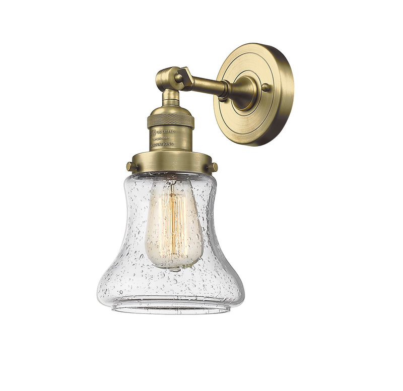 Innovations Lighting Bellmont 1-100 watt 6.5 inch Antique Brass Sconce with Seedy glass and Solid Brass 180 Degree Adjustable Swivel With Engraved Cast Cup 203ABG194