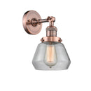 Fulton Sconce shown in the Antique Copper finish with a Clear shade