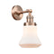 Bellmont Sconce shown in the Antique Copper finish with a Matte White shade