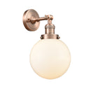 Beacon Sconce shown in the Antique Copper finish with a Matte White shade