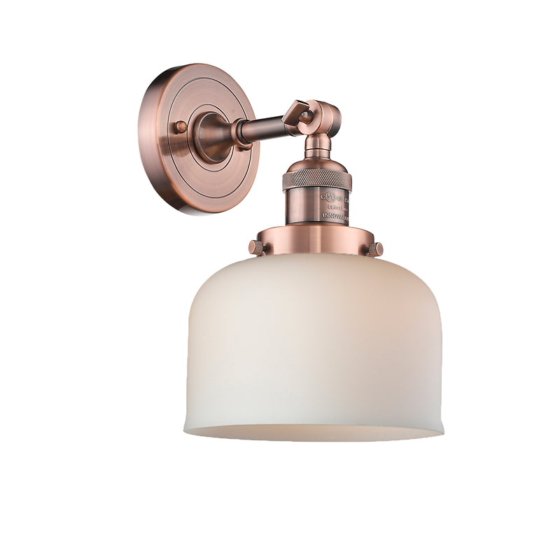 Bell Sconce shown in the Antique Copper finish with a Matte White shade