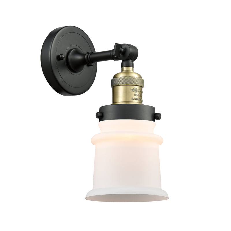 Canton Sconce shown in the Black Antique Brass finish with a Matte White shade