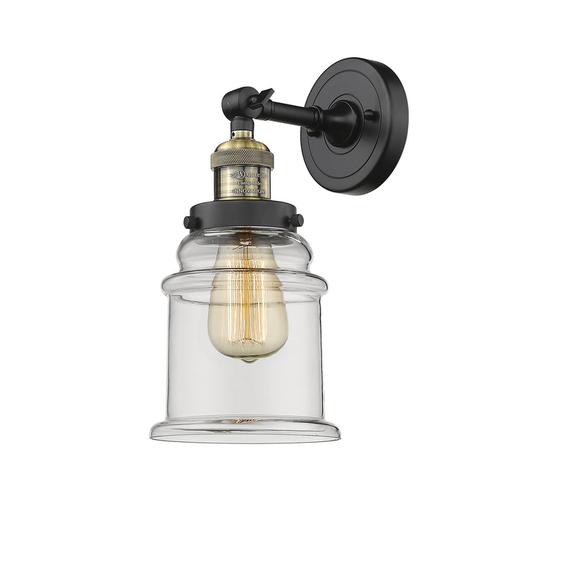 Canton Sconce shown in the Black Antique Brass finish with a Clear shade