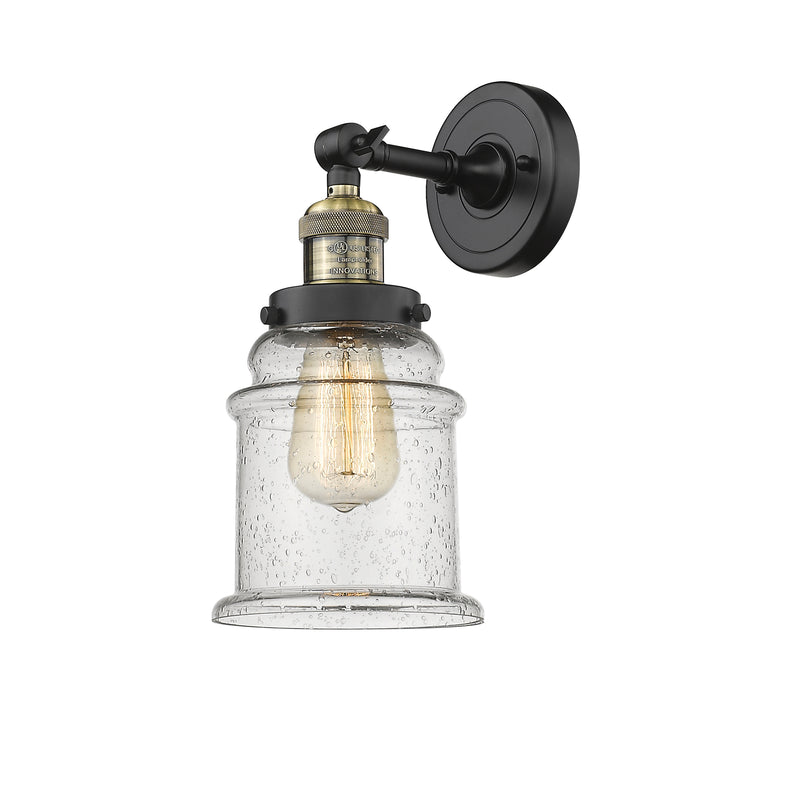 Canton Sconce shown in the Black Antique Brass finish with a Seedy shade