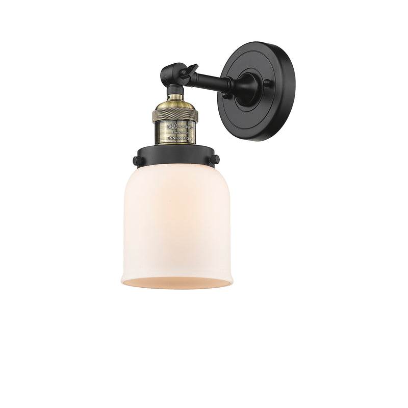 Bell Sconce shown in the Black Antique Brass finish with a Matte White shade