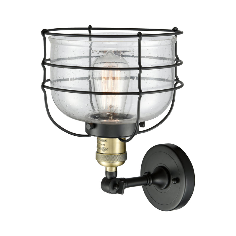 Innovations Lighting Large Bell Cage 1 Light Sconce Part Of The Franklin Restoration Collection 203-BAB-G74-CE-LED