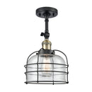 Innovations Lighting Large Bell Cage 1 Light Sconce Part Of The Franklin Restoration Collection 203-BAB-G74-CE-LED