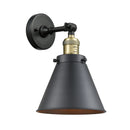 Appalachian Sconce shown in the Black Antique Brass finish with a Matte Black shade