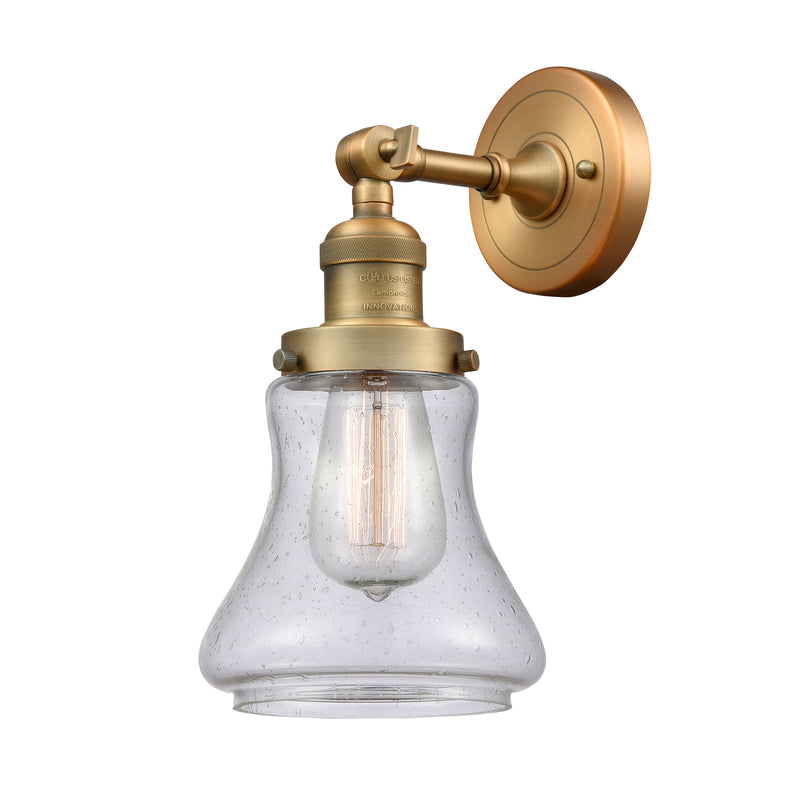 Bellmont Sconce shown in the Brushed Brass finish with a Seedy shade