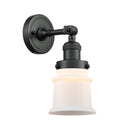 Canton Sconce shown in the Matte Black finish with a Matte White shade