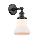 Bellmont Sconce shown in the Matte Black finish with a Matte White shade