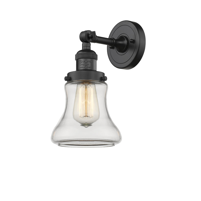 Bellmont Sconce shown in the Matte Black finish with a Clear shade