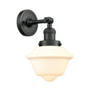 Oxford Sconce shown in the Matte Black finish with a Matte White shade