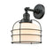 Bell Cage Sconce shown in the Matte Black finish with a Matte White shade