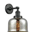 Bell Sconce shown in the Matte Black finish with a Silver Plated Mercury shade