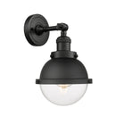 Hampden Sconce shown in the Matte Black finish with a Clear shade