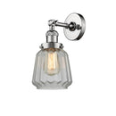 Chatham Sconce shown in the Polished Chrome finish with a Clear shade