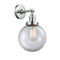 Beacon Sconce shown in the Polished Chrome finish with a Clear shade