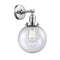 Beacon Sconce shown in the Polished Chrome finish with a Seedy shade