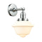 Oxford Sconce shown in the Polished Chrome finish with a Matte White shade