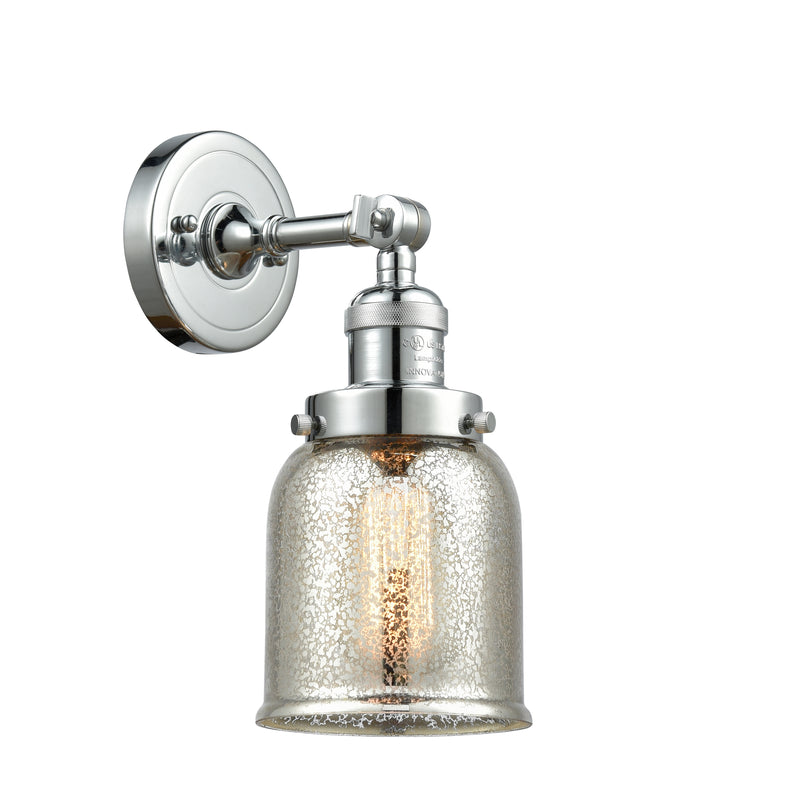 Bell Sconce shown in the Polished Chrome finish with a Silver Plated Mercury shade