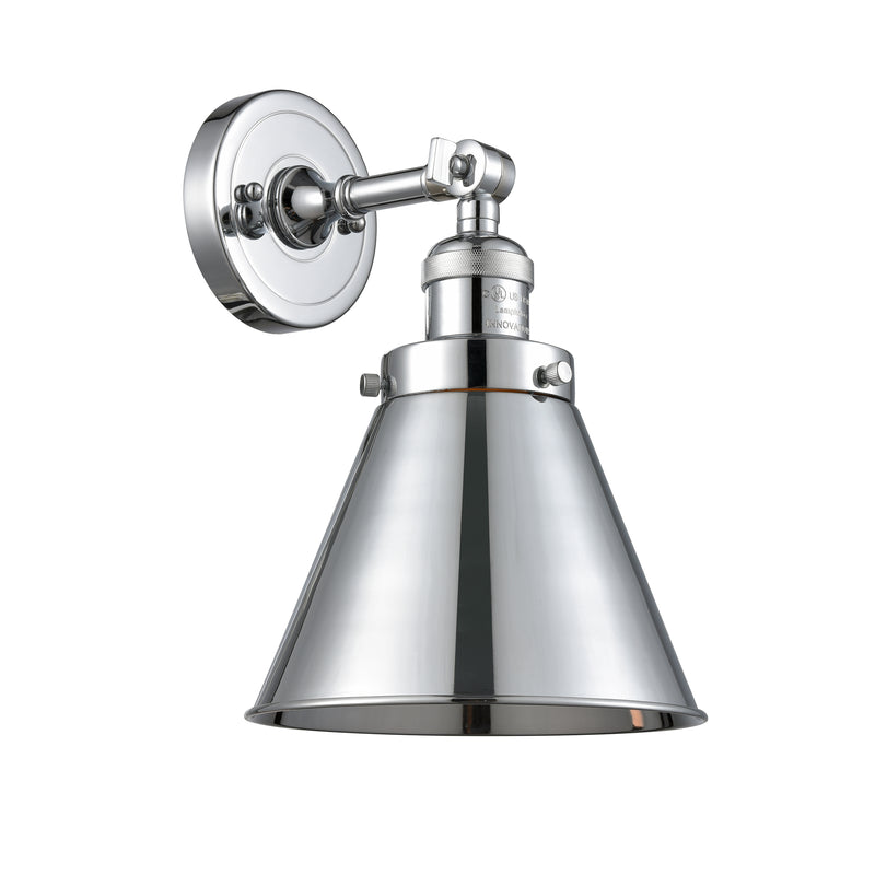 Appalachian Sconce shown in the Polished Chrome finish with a Polished Chrome shade