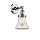 Bellmont Sconce shown in the Polished Nickel finish with a Clear shade