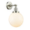 Beacon Sconce shown in the Polished Nickel finish with a Matte White shade