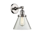 Cone Sconce shown in the Polished Nickel finish with a Clear shade