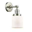 Bell Sconce shown in the Polished Nickel finish with a Matte White shade