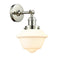 Oxford Sconce shown in the Polished Nickel finish with a Matte White shade