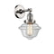 Oxford Sconce shown in the Polished Nickel finish with a Clear shade