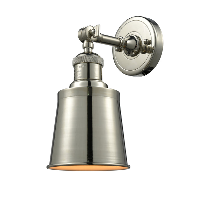 Addison Sconce shown in the Polished Nickel finish with a Polished Nickel shade