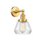 Fulton Sconce shown in the Satin Gold finish with a Clear shade