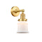 Canton Sconce shown in the Satin Gold finish with a Matte White shade