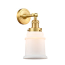 Canton Sconce shown in the Satin Gold finish with a Matte White shade