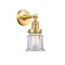 Canton Sconce shown in the Satin Gold finish with a Clear shade