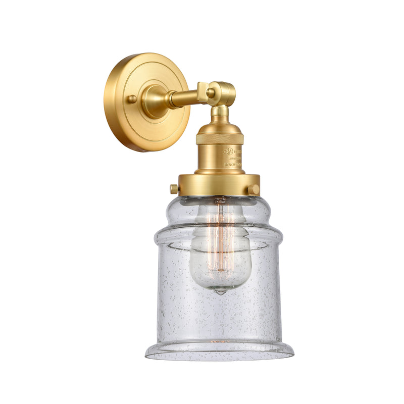 Canton Sconce shown in the Satin Gold finish with a Seedy shade