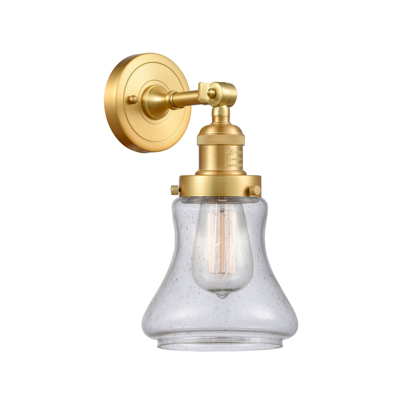 Bellmont Sconce shown in the Satin Gold finish with a Seedy shade