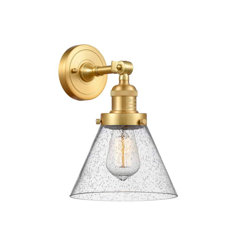 Cone Sconce shown in the Satin Gold finish with a Seedy shade