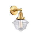 Oxford Sconce shown in the Satin Gold finish with a Clear shade