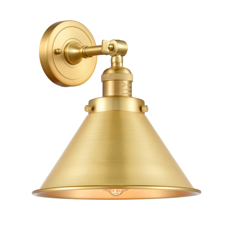 Briarcliff Sconce shown in the Satin Gold finish with a Satin Gold shade