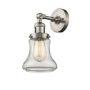 Bellmont Sconce shown in the Brushed Satin Nickel finish with a Clear shade