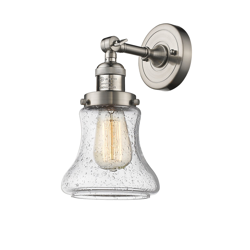 Bellmont Sconce shown in the Brushed Satin Nickel finish with a Seedy shade