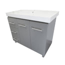 Bellaterra 39" Single Sink Vanity Wood Gray Left Side Drawers 203129-GY-L