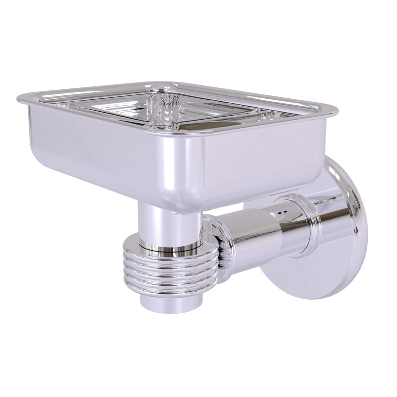 Allied Brass Continental Collection Wall Mounted Soap Dish Holder with Groovy Accents 2032G-PC