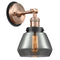 Fulton Sconce shown in the Antique Copper finish with a Plated Smoke shade