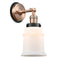 Canton Sconce shown in the Antique Copper finish with a Matte White shade