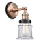 Canton Sconce shown in the Antique Copper finish with a Clear shade