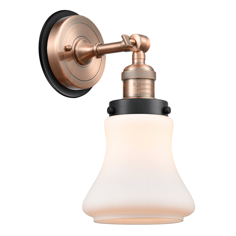 Bellmont Sconce shown in the Antique Copper finish with a Matte White shade